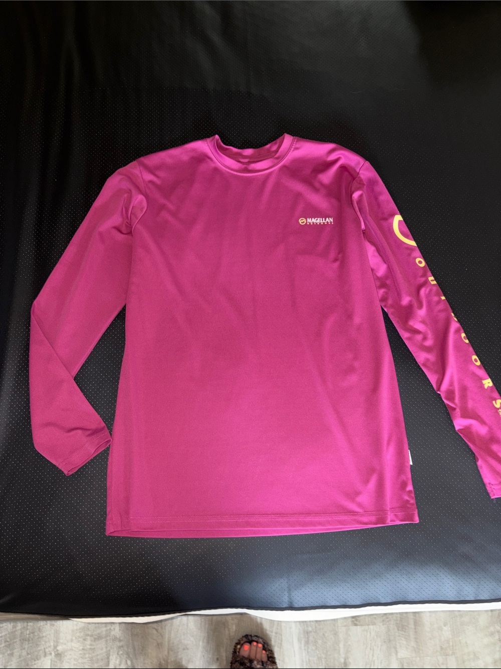 Magellan Outdoors Girls' Long-Sleeve Performance Tee in Bright Pink